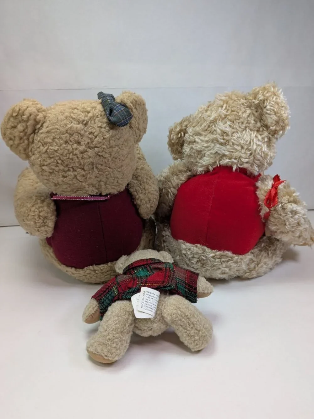 Vintage Teddy Bear Plush Lot of 3 Hallmark Tyler Teddy Geppeddo Fiesta Christmas